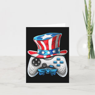 Of July Video Game American Flag Uncle Sam Gamer B Card