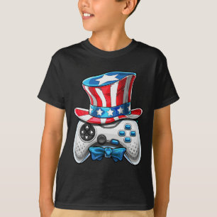 Of July Video Game American Flag Uncle Sam Gamer B T-Shirt