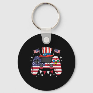 Of July Video Gamer Us Flag Gaming Patriot Boys Ki Key Ring