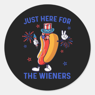 Of July Wieners Usa American Flag Patriotic Men Bo Classic Round Sticker