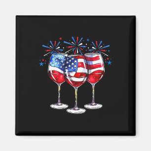 Of July Wine Gles Patriotic Red White Blue Usa Fla Magnet