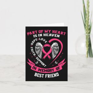 Of My Heart Is In Heaven Best Friend Breast Cancer Card