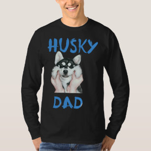 Of Of Of Husky Dad Sticker Scoop T-Shirt