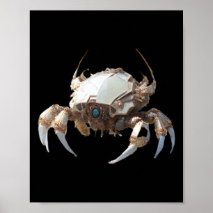 Of Of Robot Crab Sticker Poster