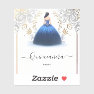 Of Ombre ivory Ice Sky Gold Royal Blue Quinceanera