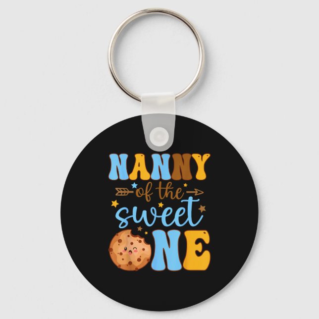 Of One Nanny Sweet 1st Birthday Cookie Key Ring (Front)