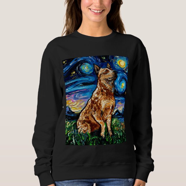 Of Red Siberian Husky Sticker Sweatshirt (Front)
