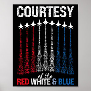 Of Red White Blue Usa Flag Fighter Jets 4th Of Jul Poster