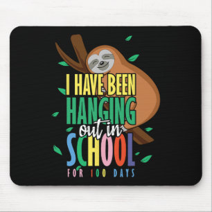 Of School Happy 100th Day 100 Hanging Sloth Mouse Mat