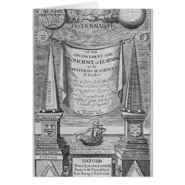 'Of the advancement and proficience of learning' (Front)