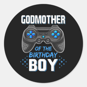 Of The Birthday Boy Matching Family Video Game Classic Round Sticker