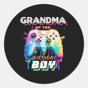 Of The Birthday Boy Matching Family Video Game Par Classic Round Sticker