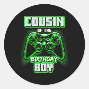 Of The Birthday Boy Matching Family Video Game Par Classic Round Sticker