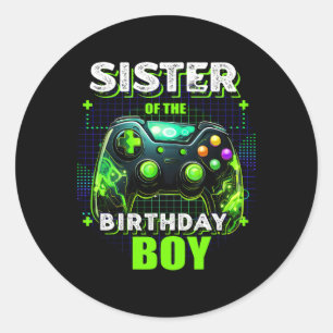 Of The Birthday Boy Matching Video Game Birthday 1 Classic Round Sticker