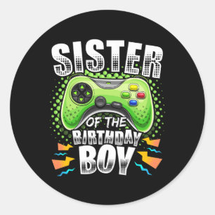 Of The Birthday Boy Matching Video Game Birthday 1 Classic Round Sticker
