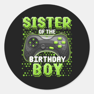 Of The Birthday Boy Matching Video Game Birthday 5 Classic Round Sticker