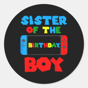 Of The Birthday Boy Matching Video Game Birthday 8 Classic Round Sticker
