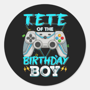 Of The Birthday Boy Matching Video Game Birthday  Classic Round Sticker