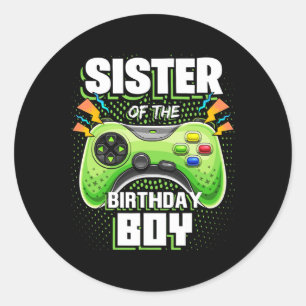 Of The Birthday Boy Matching Video Game Birthday G Classic Round Sticker