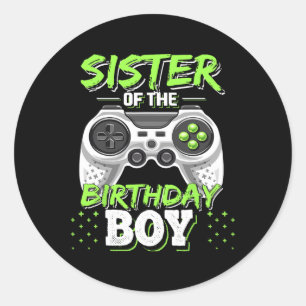 Of The Birthday Boy Matching Video Game Birthday G Classic Round Sticker