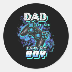Of The Birthday Boy Matching Video Game Birthday P Classic Round Sticker