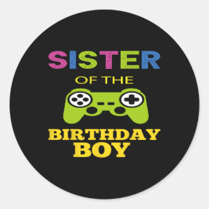 Of The Birthday Boy Matching Video Game  Classic Round Sticker
