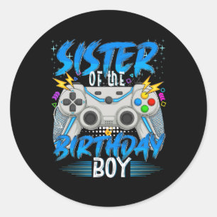 Of The Birthday Boy Video Game Birthday Gamer Boys Classic Round Sticker