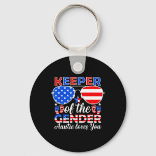 Of The Gender Auntie Loves You 4th Of July Key Ring