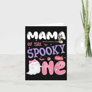 Of The Spooky One 1st Birthday Halloween Pink Ghos Card