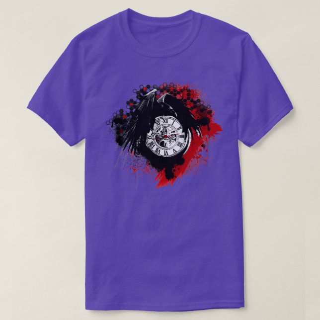 of Trash polka style raven and clock WHITE EDITION T-Shirt (Design Front)