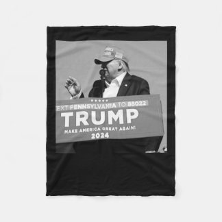 Of Trump Bullet Mid Air Fleece Blanket