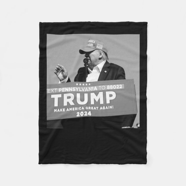 Of Trump Bullet Mid Air  Fleece Blanket (Front)