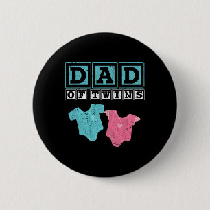 Of Twins Family Daddy Fathers Day Future Parents  6 Cm Round Badge
