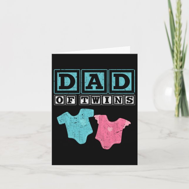 Of Twins Family Daddy Fathers Day Future Parents  Card (Front)