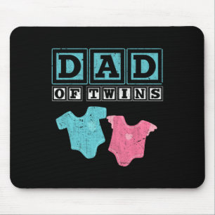 Of Twins Family Daddy Fathers Day Future Parents Mouse Mat