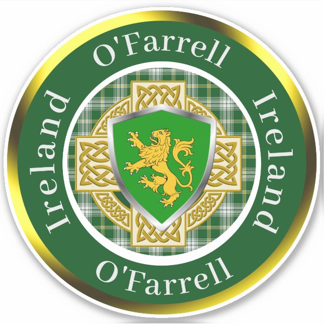 O'Farrell Irish Shield/Celtic Cross Personalised (Front)