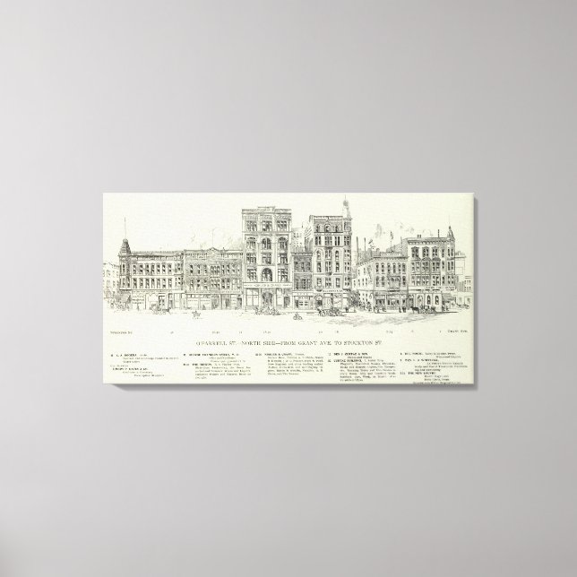 O'Farrell North side Grant and Stockton Canvas Print (Front)