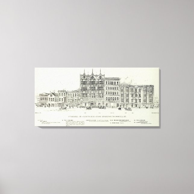O'Farrell North side Stockton and Powell Canvas Print (Front)