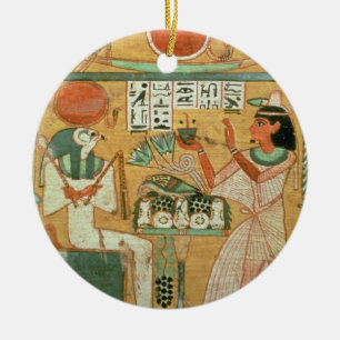 Ofenmut Offering to Osiris, Stele of Ofenmut from Ceramic Tree Decoration
