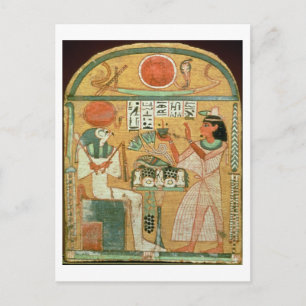 Ofenmut Offering to Osiris, Stele of Ofenmut from Postcard