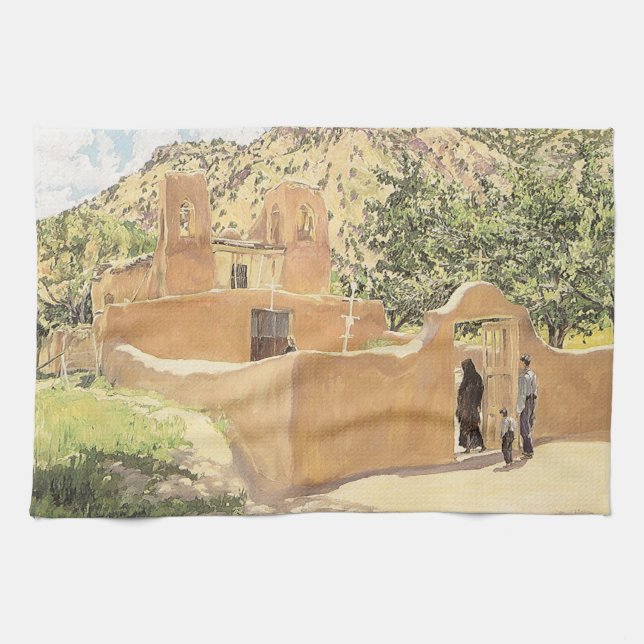 Oferta Para San Esquipula by Walter Ufer Tea Towel (Horizontal)