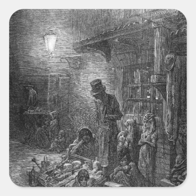 Off Billingsgate, view of Harrow Alley Square Sticker (Front)