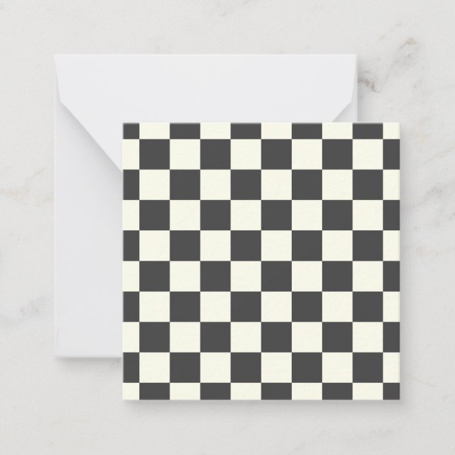 Off Black and Off White Checkerboard Card (Front)