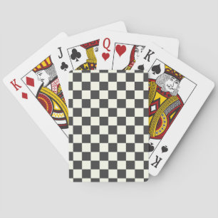 Off Black and Off White Chequerboard Playing Cards