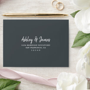 Off-Black Self-Addressed RSVP Envelope