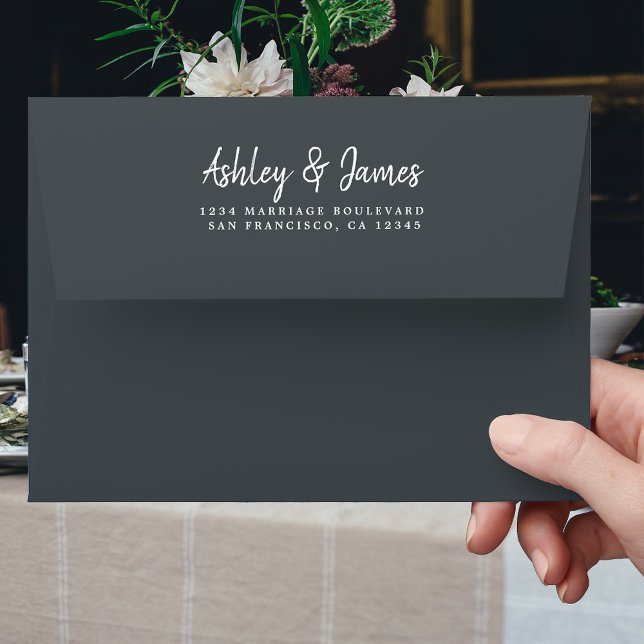 Off-Black Wedding Return Address  Envelope (Creator Uploaded)