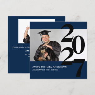 Off Centre Large Numbers - Graduation Announcement
