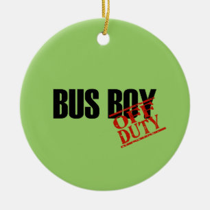 OFF DUTY Bus Boy Ceramic Tree Decoration