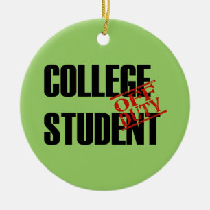 OFF DUTY College Student Ceramic Tree Decoration
