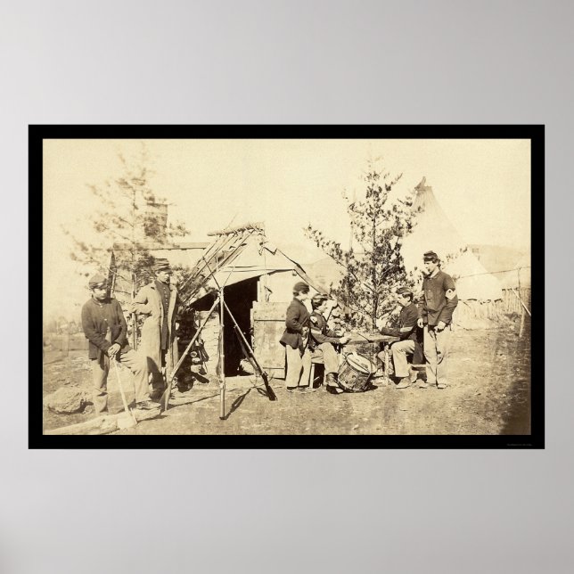 Off Duty Drummer Boys Playing Cards 1862 Poster (Front)